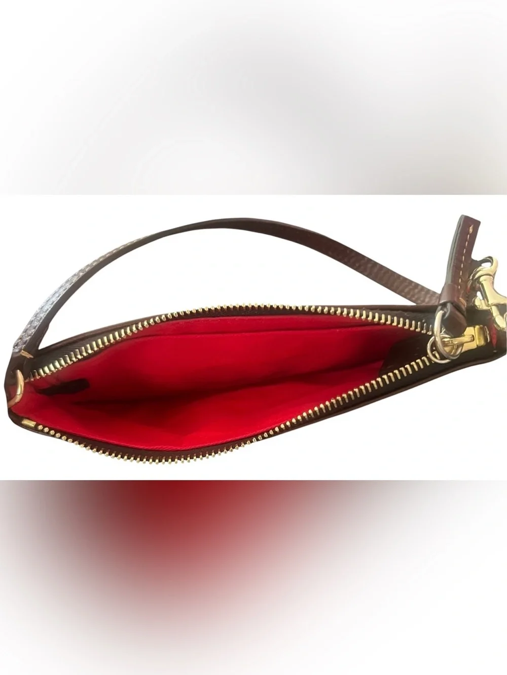 Dooney & Bourke Croc-embossed Leather Zip Wristlet, In Red